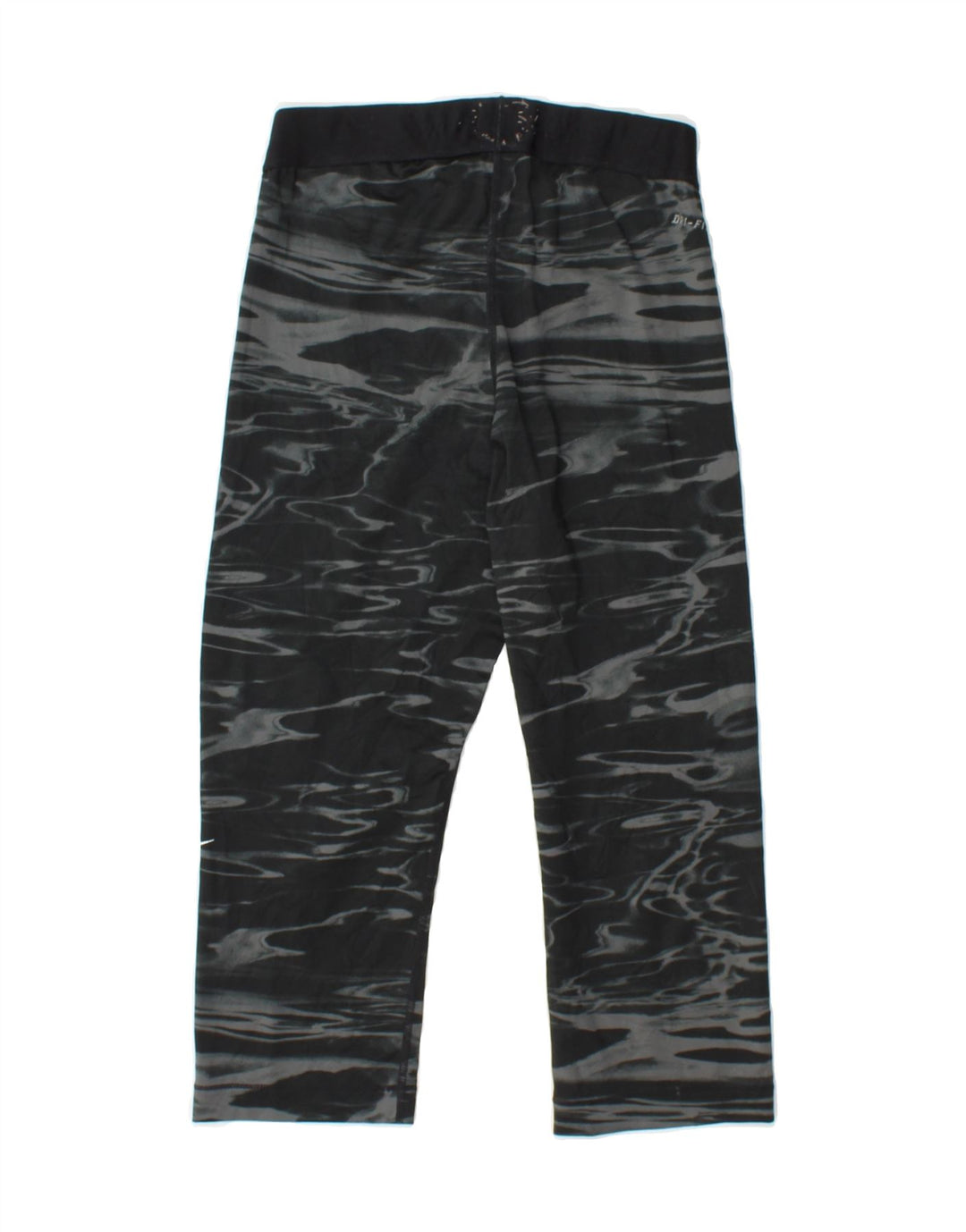 NIKE Womens Graphic Capri Leggings UK 8 Small Black Camouflage Polyester Vintage Nike and Second-Hand Nike from Messina Hembry 