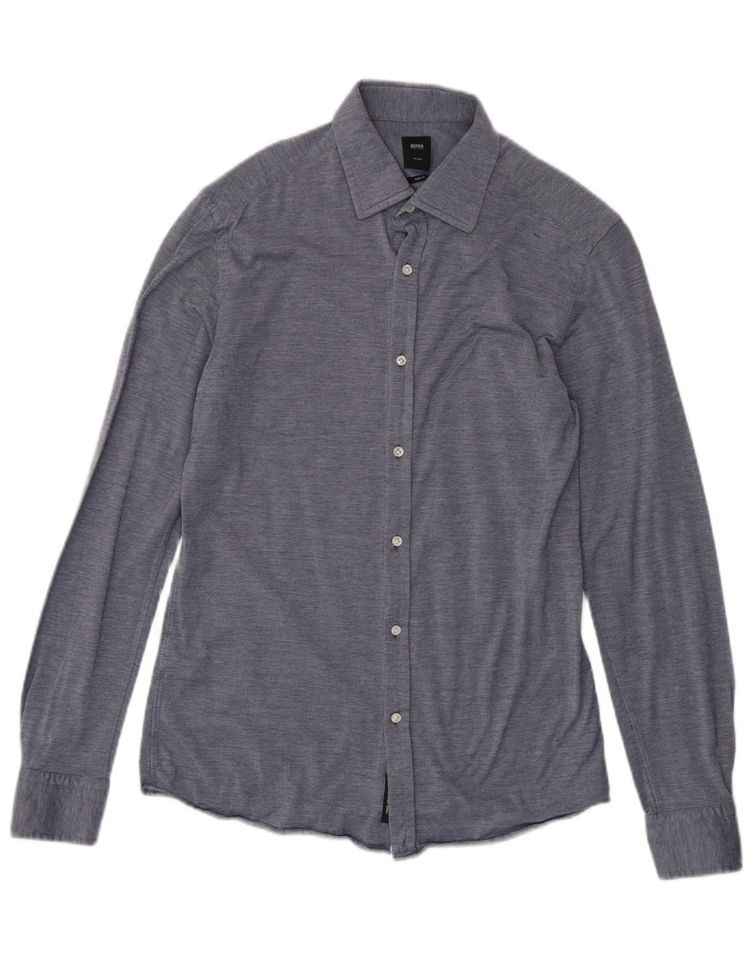 Hugo Boss Chemise ajustée sur mesure pour homme Taille 40 15 3/4 Coton bleu moyen