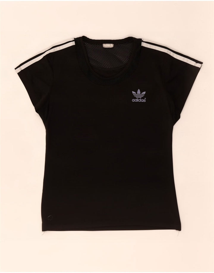 Adidas T-Shirt Femme Top UK 10 Petit Noir
