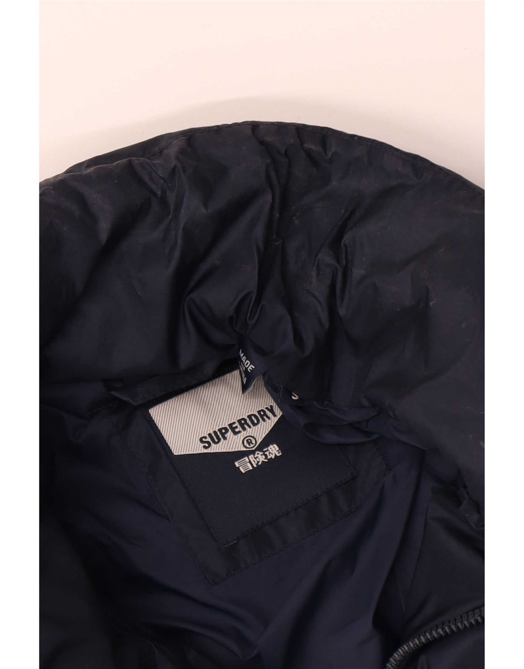 Superdry Veste matelassée pour hommes UK 36 Small Bleu Marine Colorblock Polyester