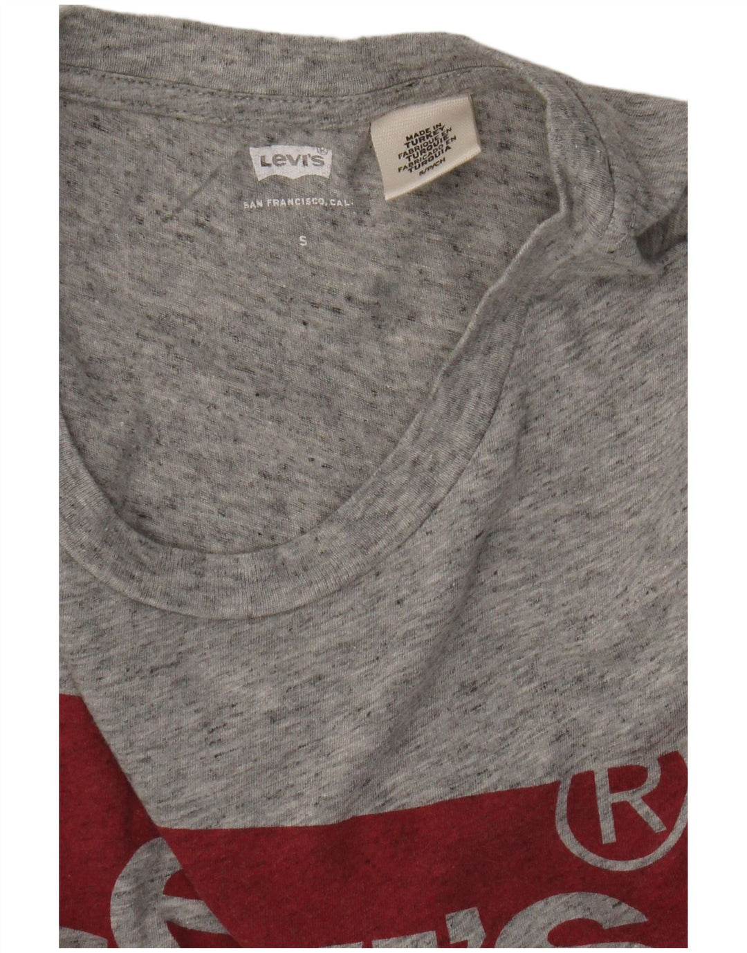 Levi's T-Shirt Graphique Femme UK 10 Small Gris Moucheté