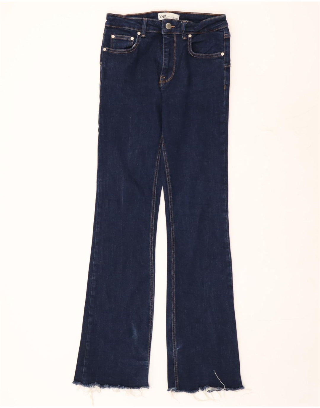 Zara Jean évasé pour femme EU 38 Small W28 L33 Bleu Coton