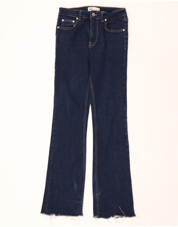 Zara Jean évasé pour femme EU 38 Small W28 L33 Bleu Coton