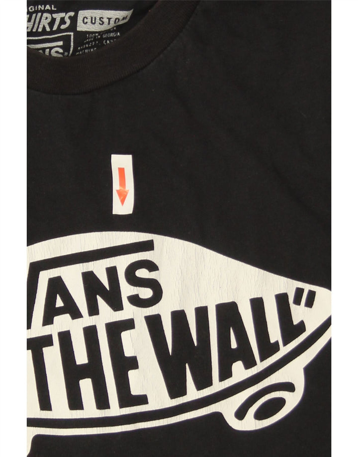 Vans T-shirt graphique coupe personnalisée pour hommes, haut en coton noir moyen