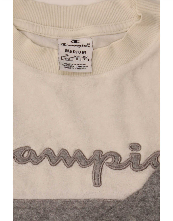 Champion Sweat-shirt graphique pour femme UK 14 Medium White Colourblock