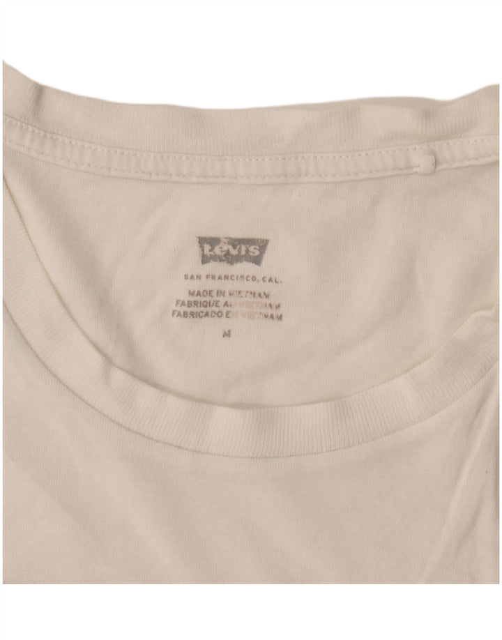 Levi's T-Shirt Graphique Femme UK 14 Blanc Moyen