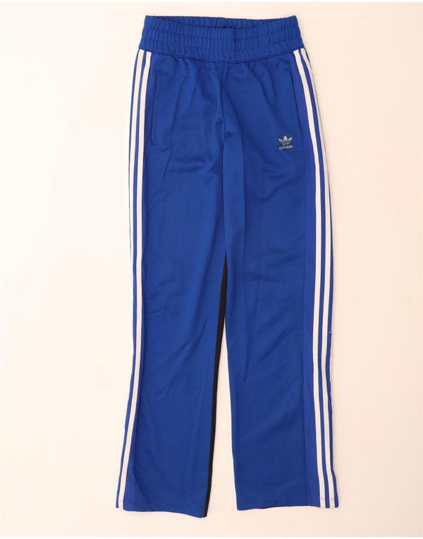 Adidas Pantalon de survêtement pour femme UK 8 Small Bleu Colorblock Polyester