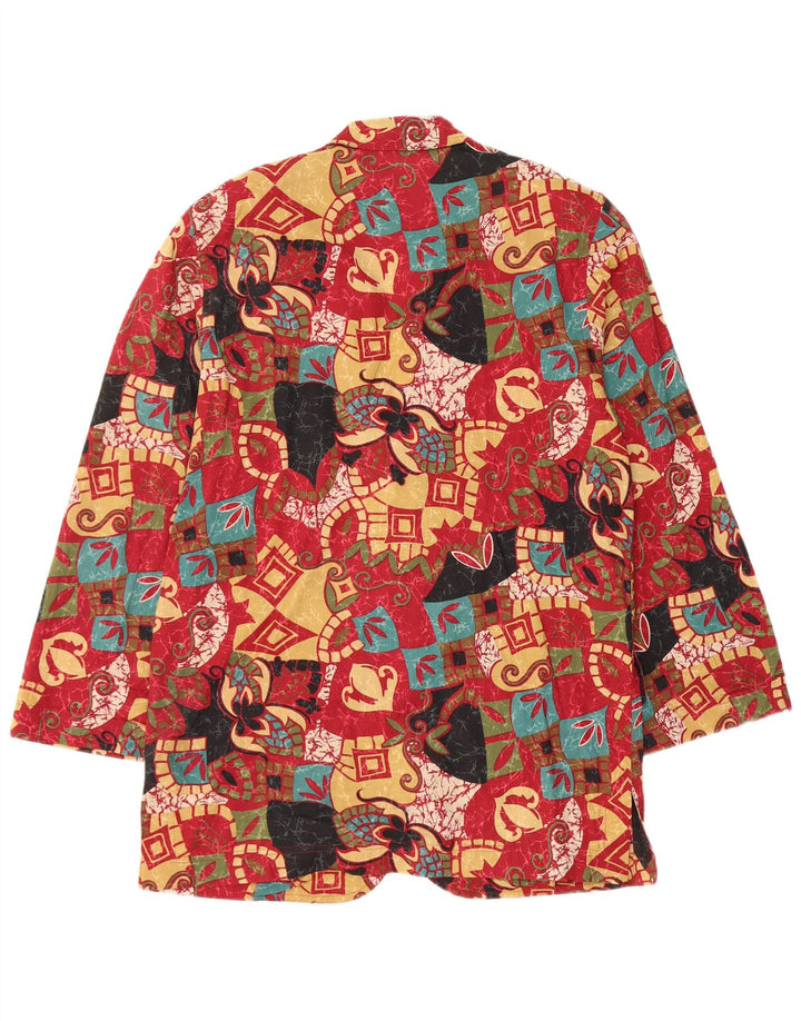 Veste blazer à motif abstrait vintage pour femme IT 42 Colorblock rouge moyen
