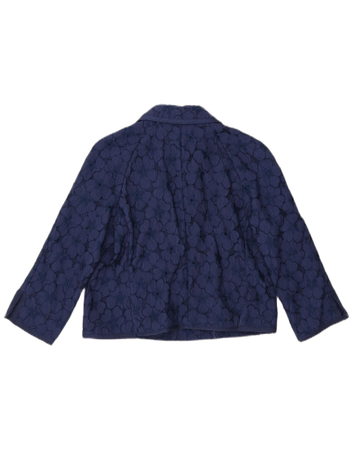 LUISA SPAGNOLI Veste blazer courte à manches 3/4 pour femme IT 44 Bleu marine moyen
