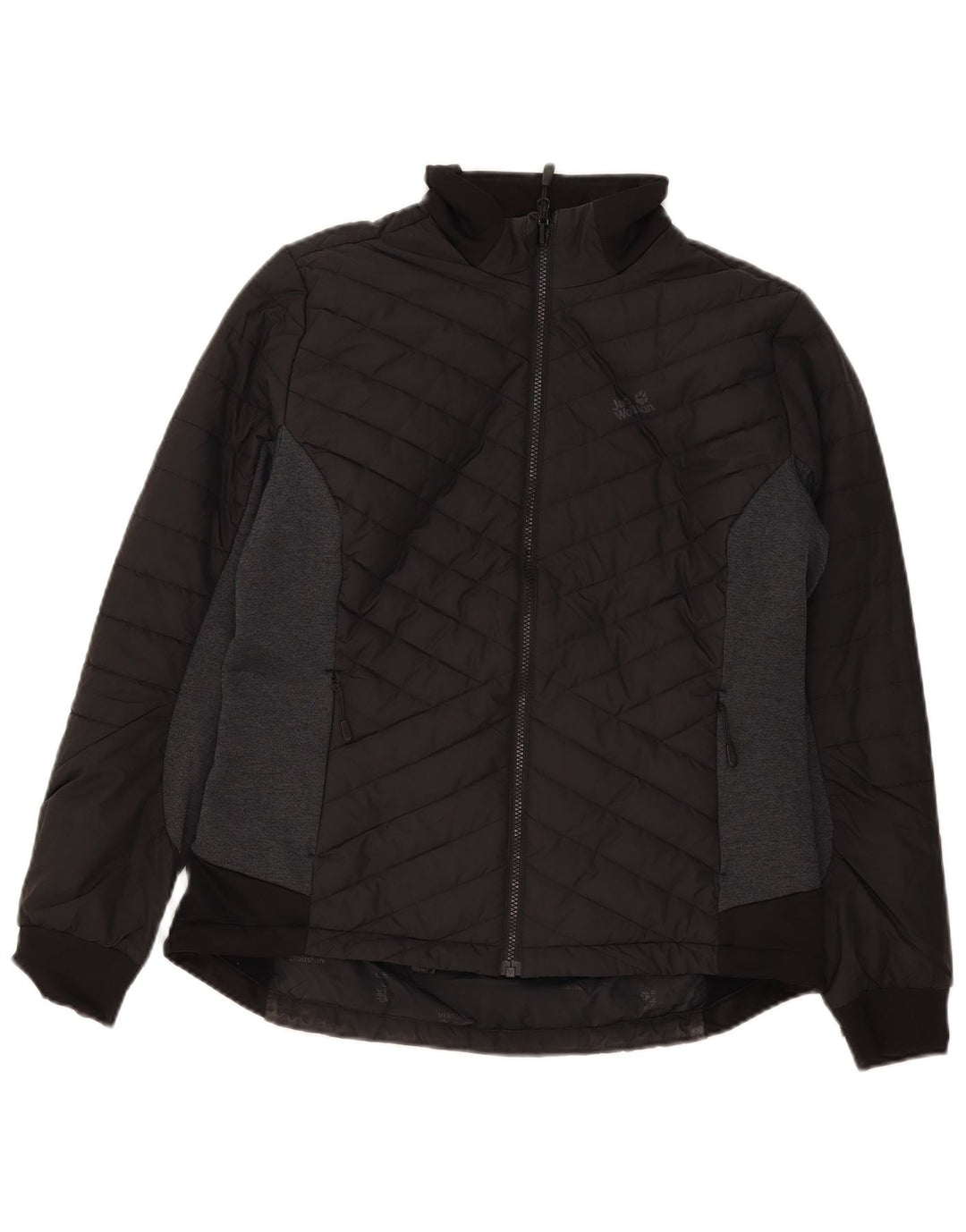 Jack Wolfskin Veste matelassée pour femme UK 16 Large Noir Colourblock Polyester