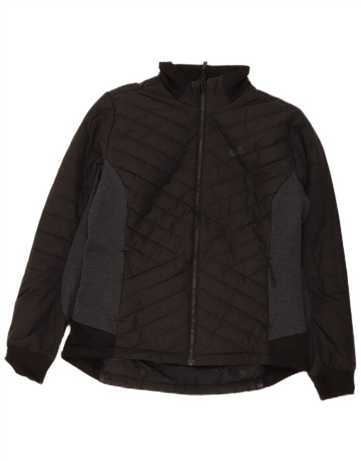 Jack Wolfskin Veste matelassée pour femme UK 16 Large Noir Colourblock Polyester