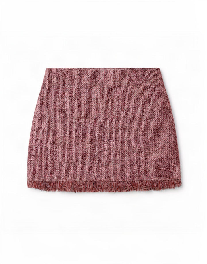 Zara Femme Mini Jupe Large W30 Rouge Moucheté