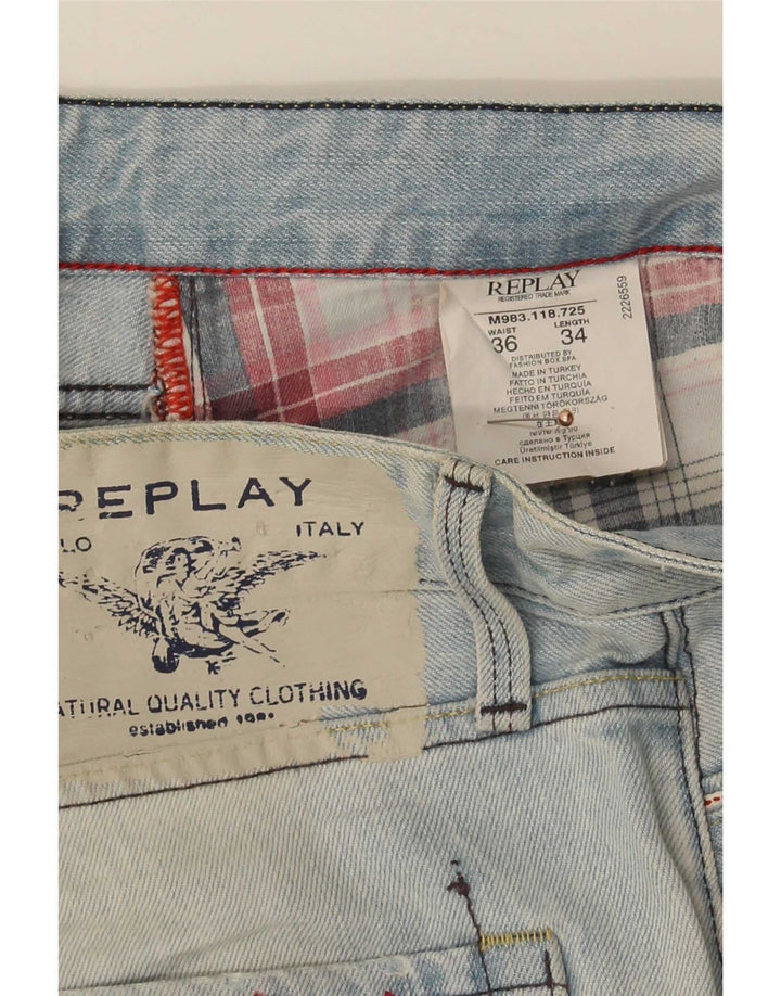 Replay Jean droit homme W36 L34 bleu coton