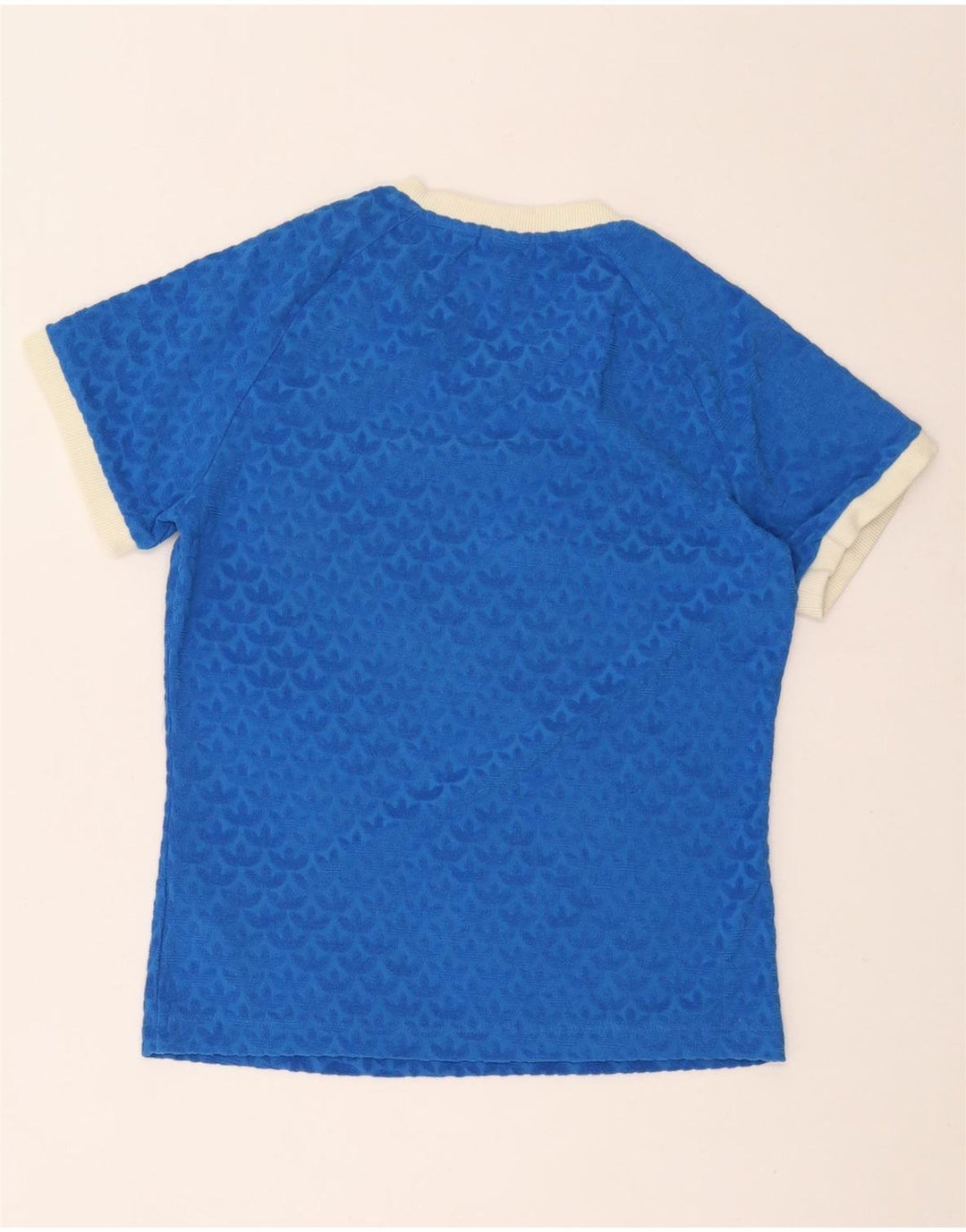Adidas T-shirt graphique pour femme UK 14 Bleu moyen Coton