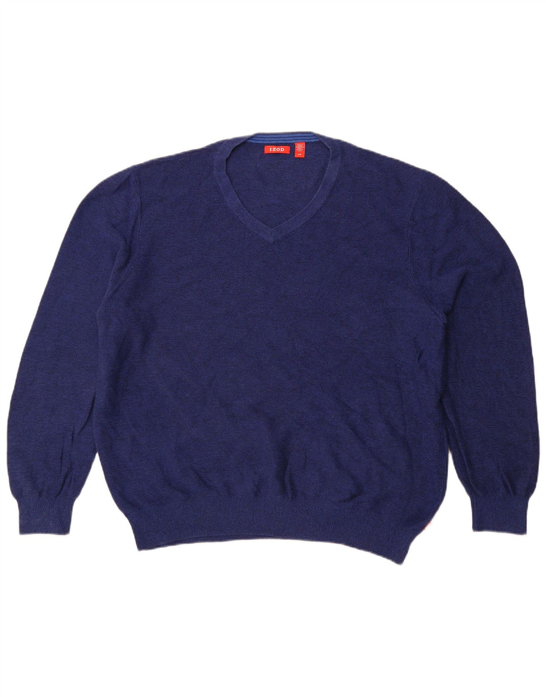 Izod Pull col V pour homme en coton bleu Taille L