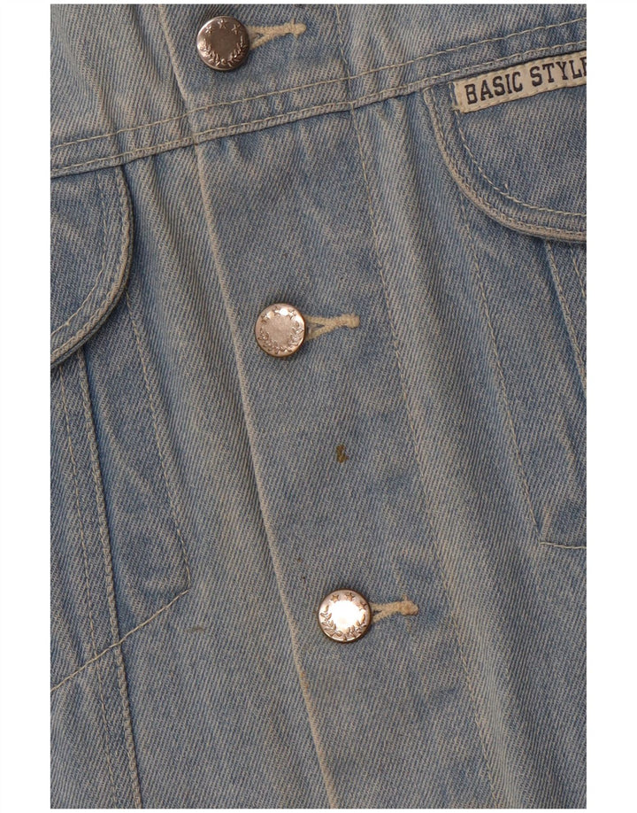 MARCEL CLAIR Gilet en jean pour homme UK 42 XL Bleu Coton