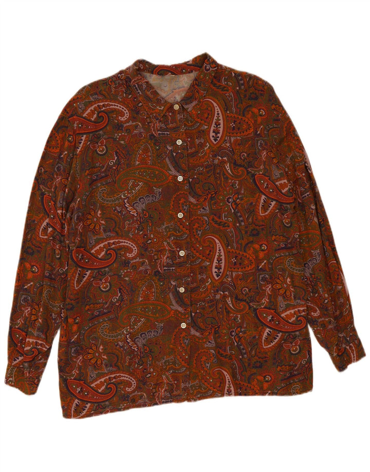chemise femme vintage UK 16 Grand Paisley multicolore