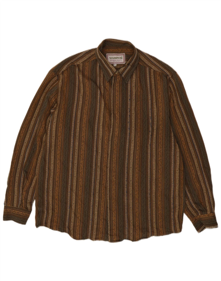 Wampum Chemise Homme XL Kaki Rayé