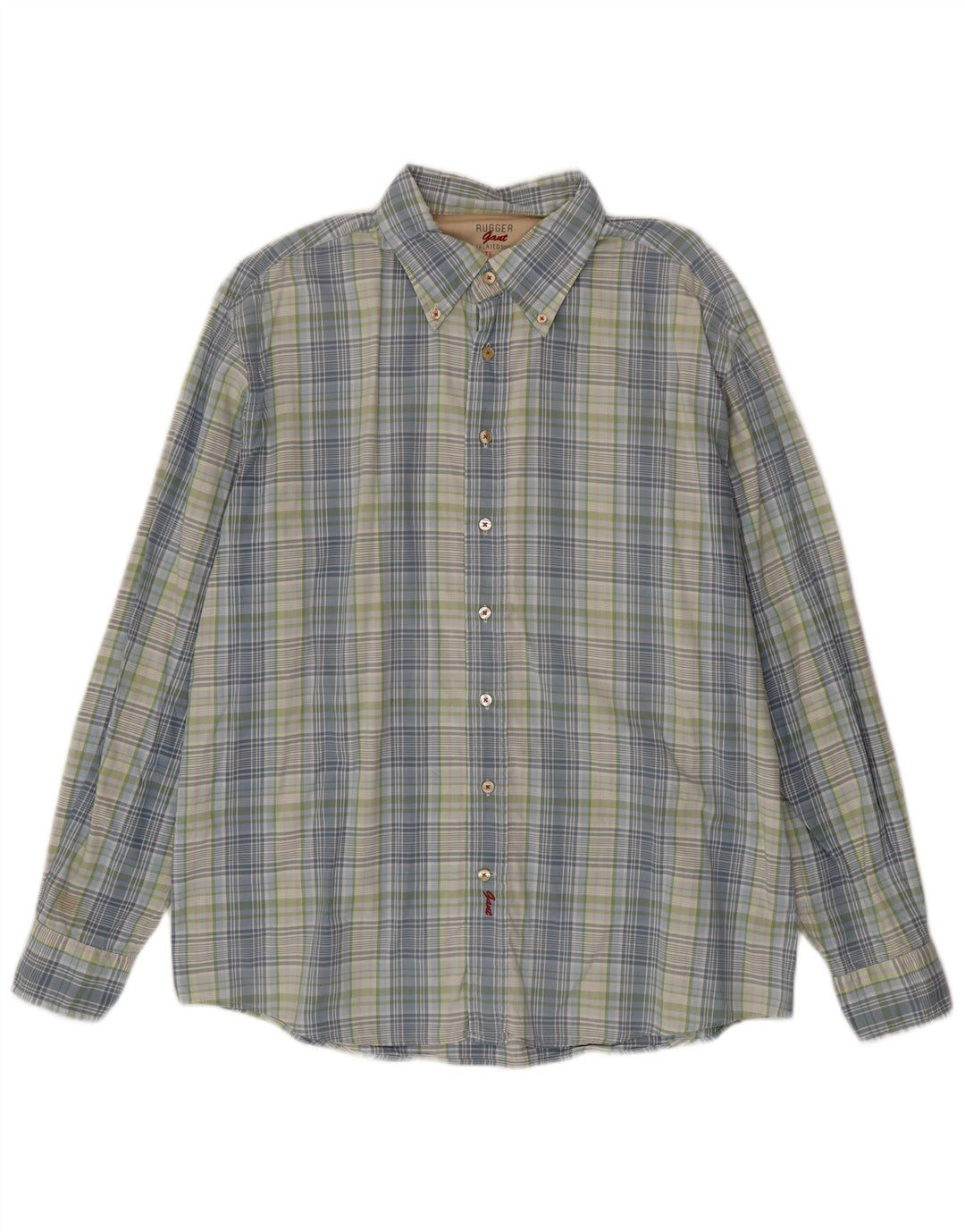 Gant Chemise Rugger Slim Fit 2XL Homme Bleu à Carreaux Coton
