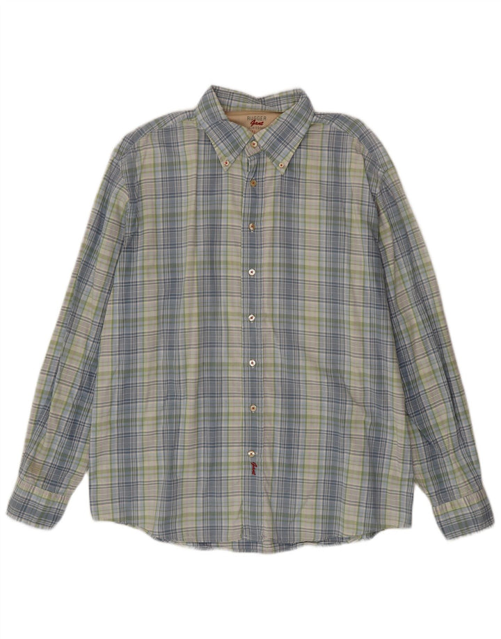 Gant Chemise Rugger Slim Fit 2XL Homme Bleu à Carreaux Coton