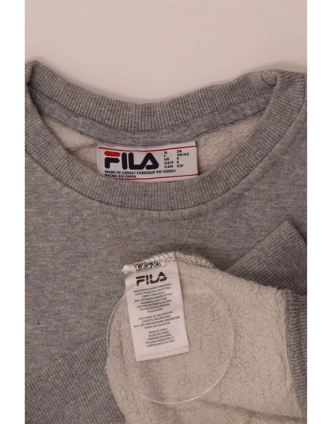 Fila Sweat-shirt pour homme en coton gris Small