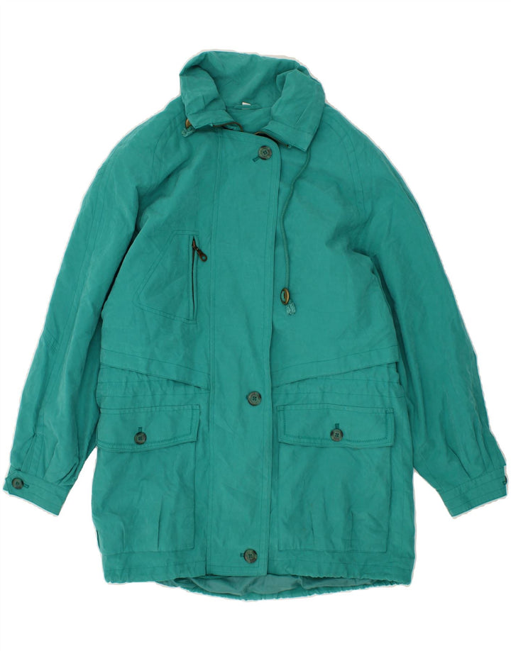 VINTAGE Womens Overcoat EU 36 Small Turquoise Cotton Vintage Vintage and Second-Hand Vintage from Messina Hembry 