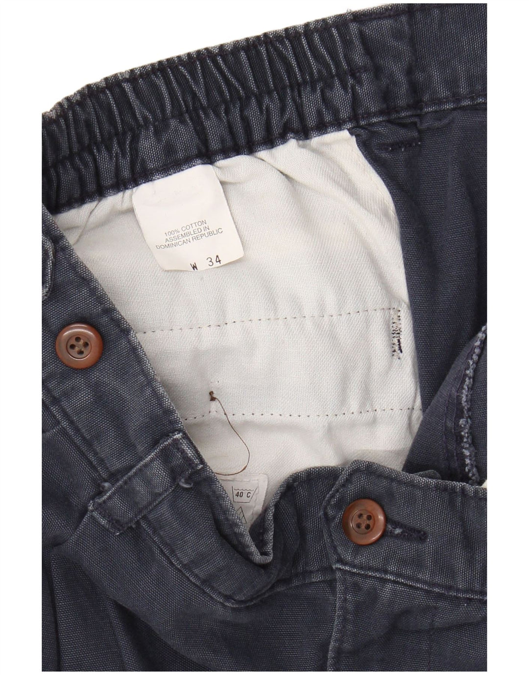 DOCKERS Short Chino Pegged Homme W34 Large Bleu Marine Coton