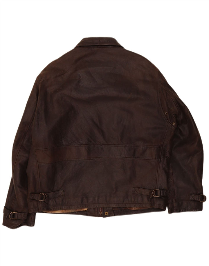 veste en cuir homme vintage UK 42 XL Marron