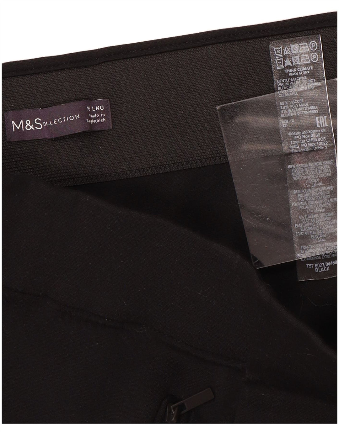 MARKS & SPENCER Pantalon skinny décontracté pour femme UK 16 Large W34 L30 Noir
