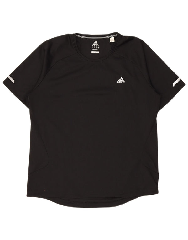 ADIDAS Mens Climalite T-Shirt Top Large Black Polyester