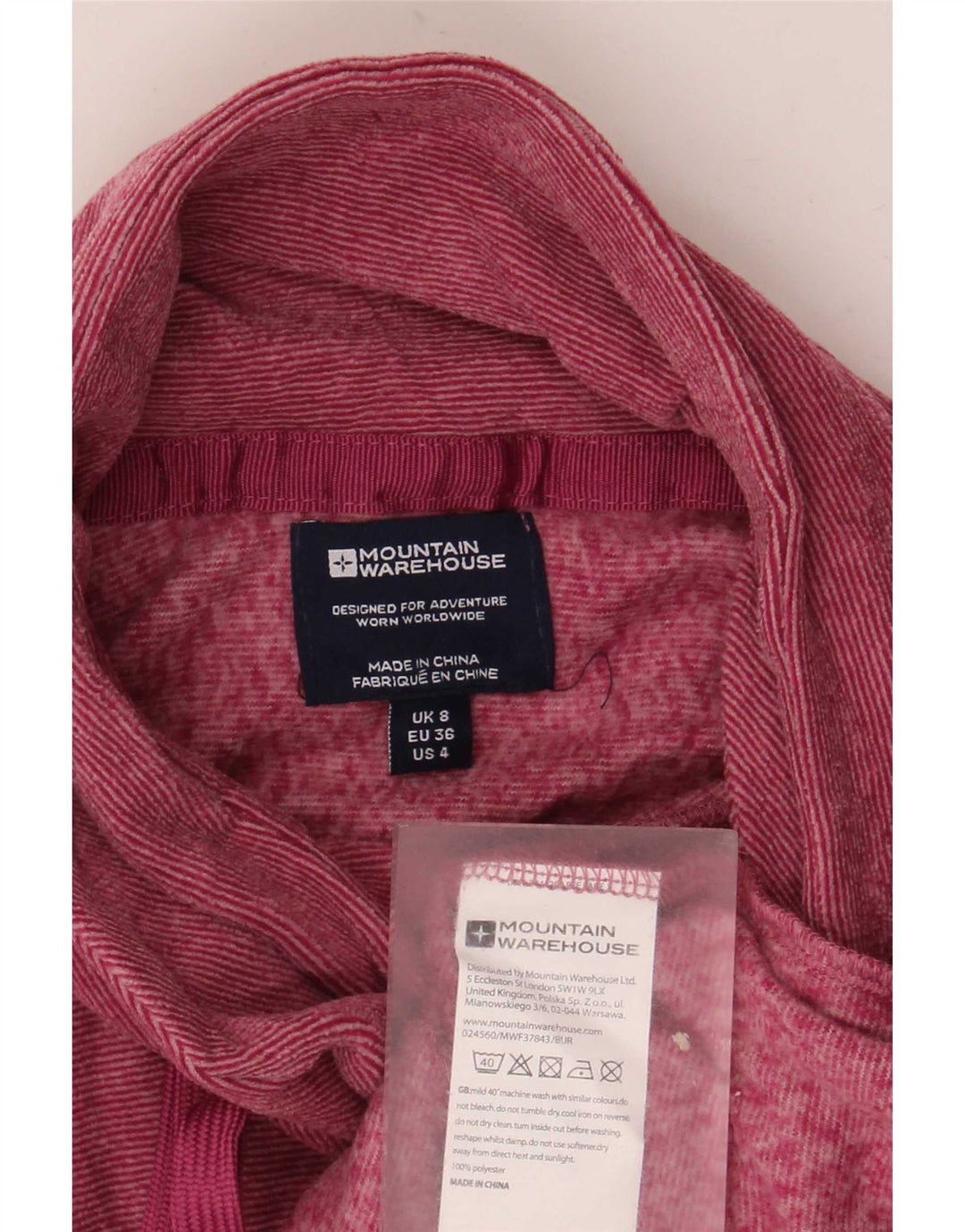 Mountain Warehouse Pull polaire pour femme UK 8 Petites rayures roses en polyester