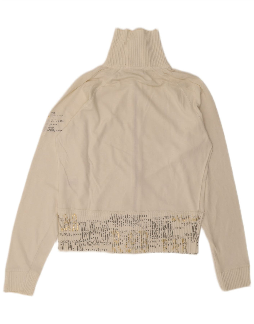 Arena Femme Graphique Surdimensionné Survêtement Top Veste Petit Blanc Cassé Coton