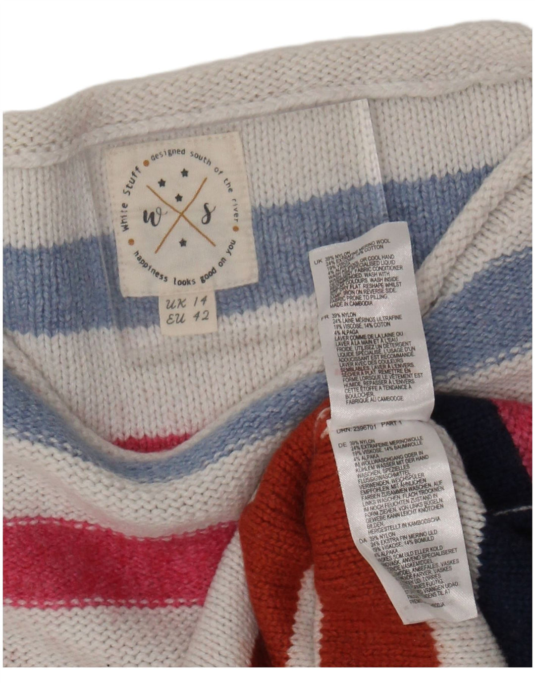 WHITE STUFF Womens Boat Neck Jumper Sweater UK 14 Medium Multicoloured