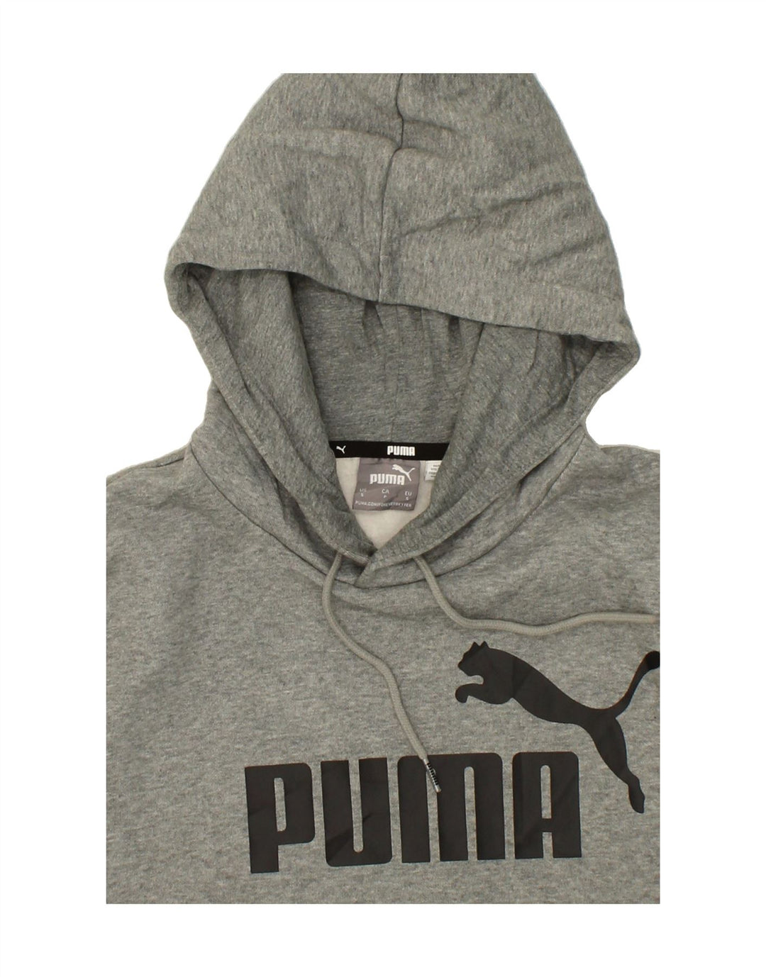 PUMA Mens Graphic Hoodie Jumper Small Grey Cotton Vintage Puma and Second-Hand Puma from Messina Hembry 