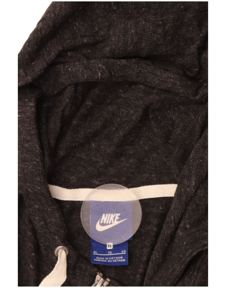 Nike Pull à capuche zippé pour femme UK 18 XL Coton moucheté gris