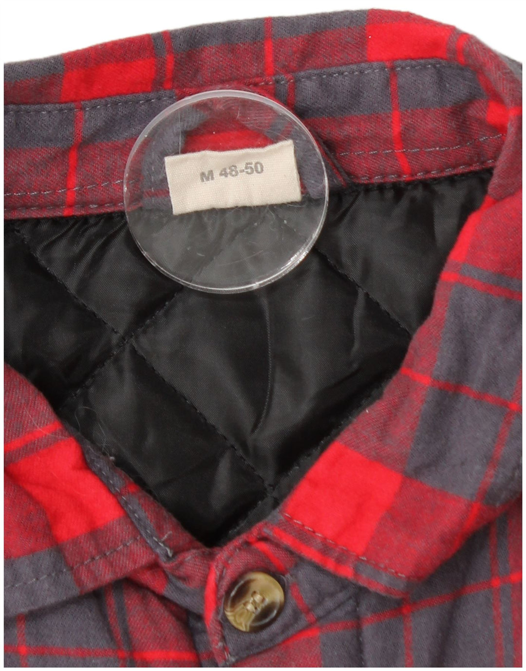 vintage Mens Lumberjack Flanelle Chemise IT 48/50 Moyen Rouge Check Coton