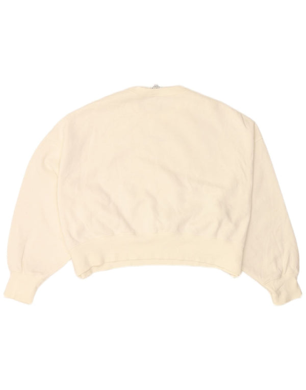 NIKE Sweat-shirt court surdimensionné pour femme UK 14 en coton blanc moyen