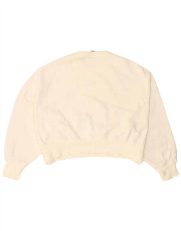 NIKE Sweat-shirt court surdimensionné pour femme UK 14 en coton blanc moyen