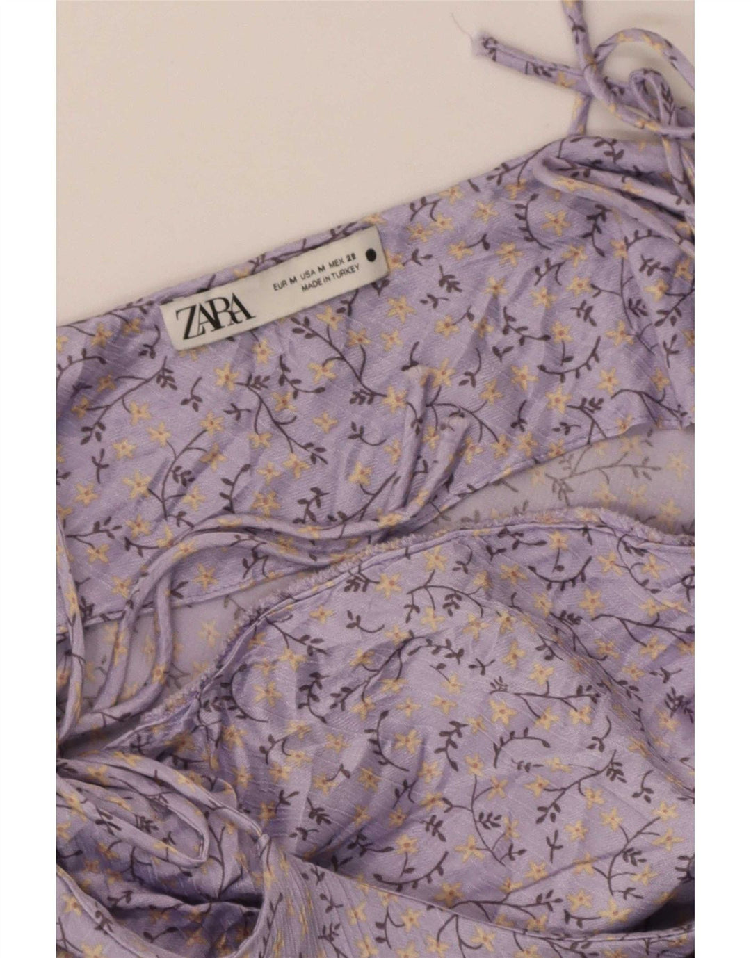 Zara Robe d'été pour femme UK 12 Medium Violet Floral