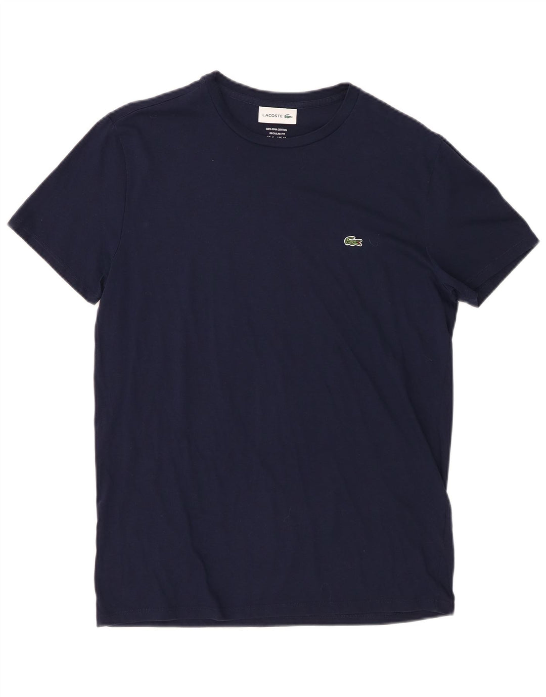 Lacoste Hommes Regular Fit T-Shirt Top Taille 4 Moyen Bleu Marine Coton