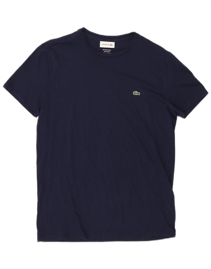 Lacoste Hommes Regular Fit T-Shirt Top Taille 4 Moyen Bleu Marine Coton