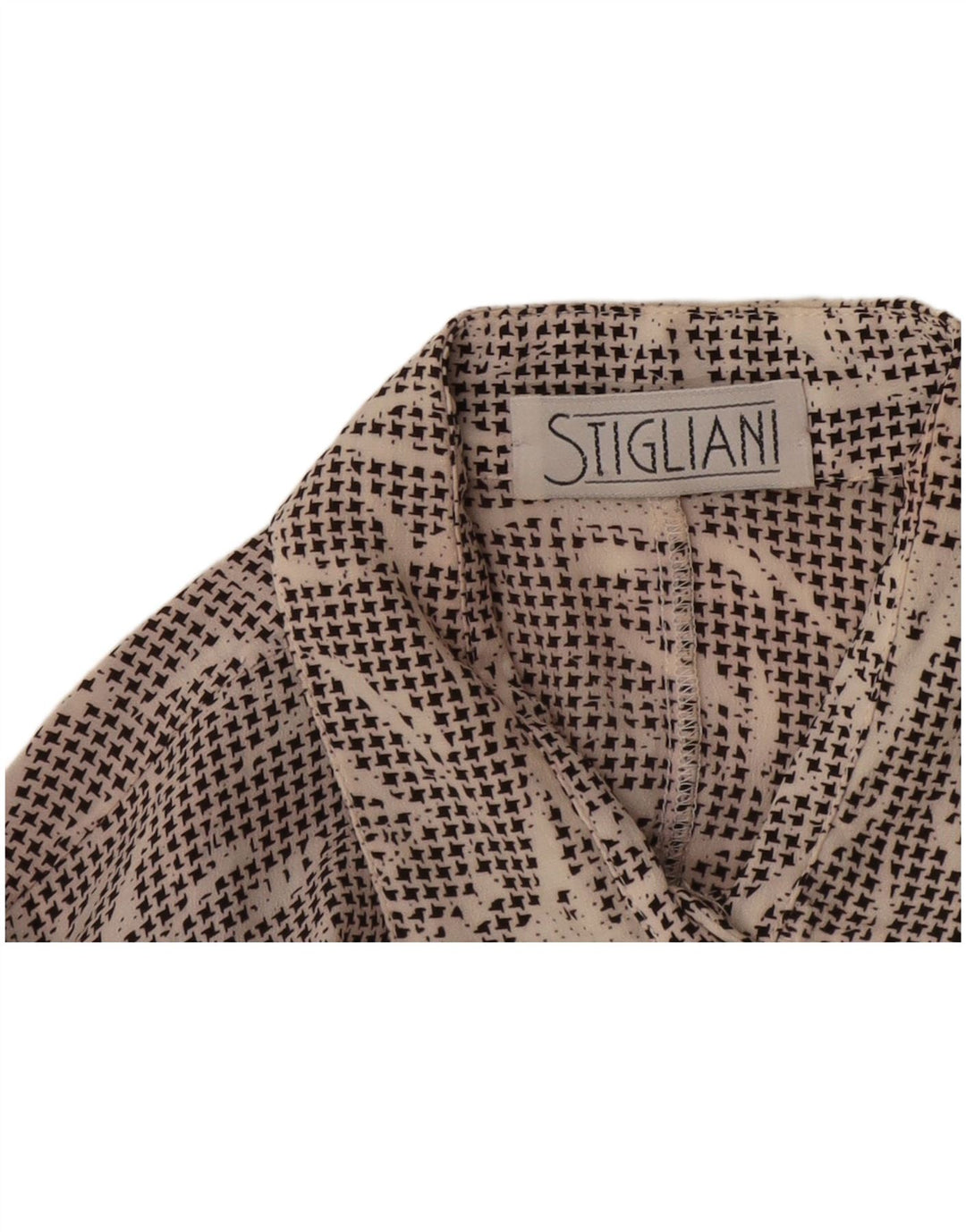 Chemise à manches courtes femme vintage UK 14 Medium Black Houndstooth