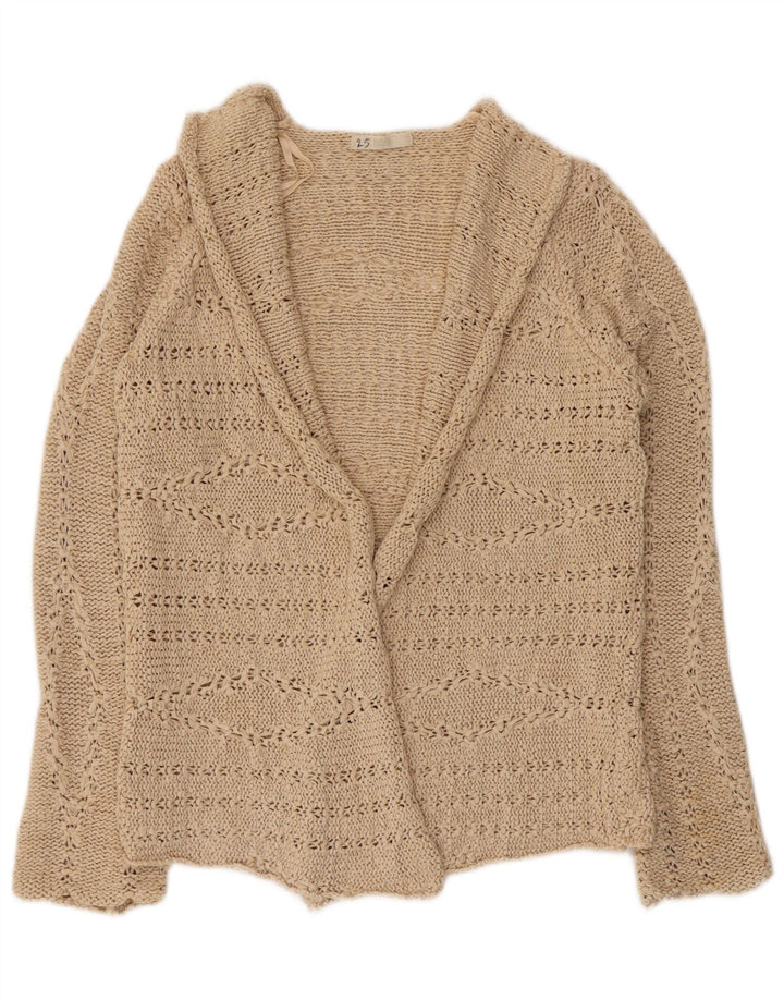 Marks & Spencer Pull cardigan ouvert pour femme UK 12 Acrylique beige moyen