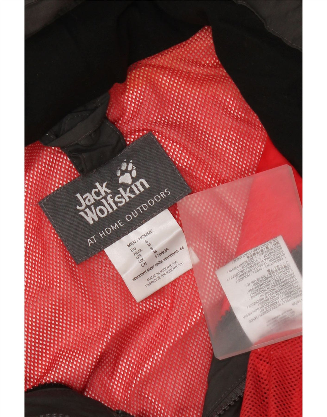 Jack Wolfskin Veste de pluie à capuche pour homme UK 34 Small Gris Polyamide