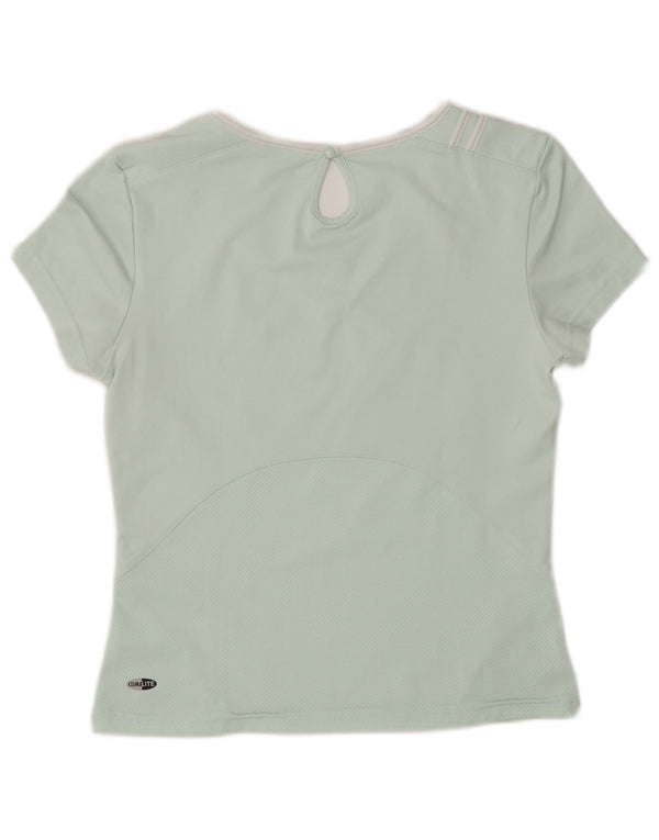 Adidas Climalite T-Shirt Top UK 10 Petit Turquoise Polyester