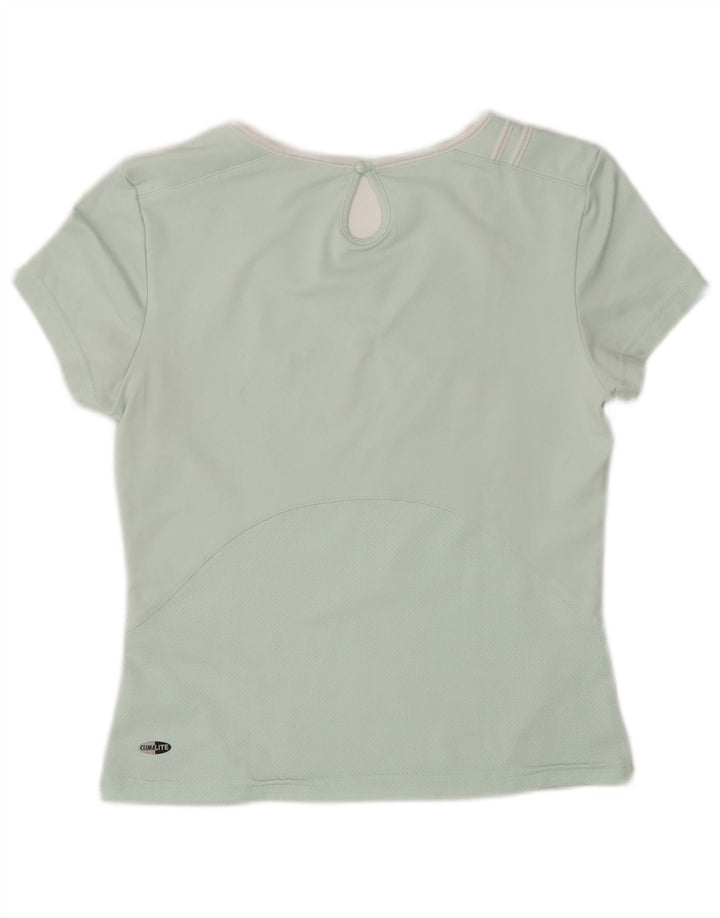 Adidas Climalite T-Shirt Top UK 10 Petit Turquoise Polyester