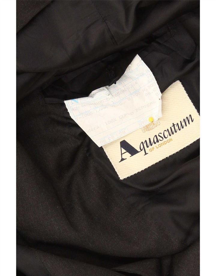 Aquascutum Veste Blazer 3 Boutons Homme IT 52 XL Noir Cupro