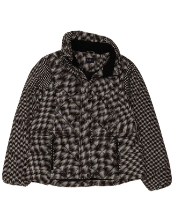 Marks & Spencer Veste matelassée pour femme UK 16 Large pied-de-poule noir