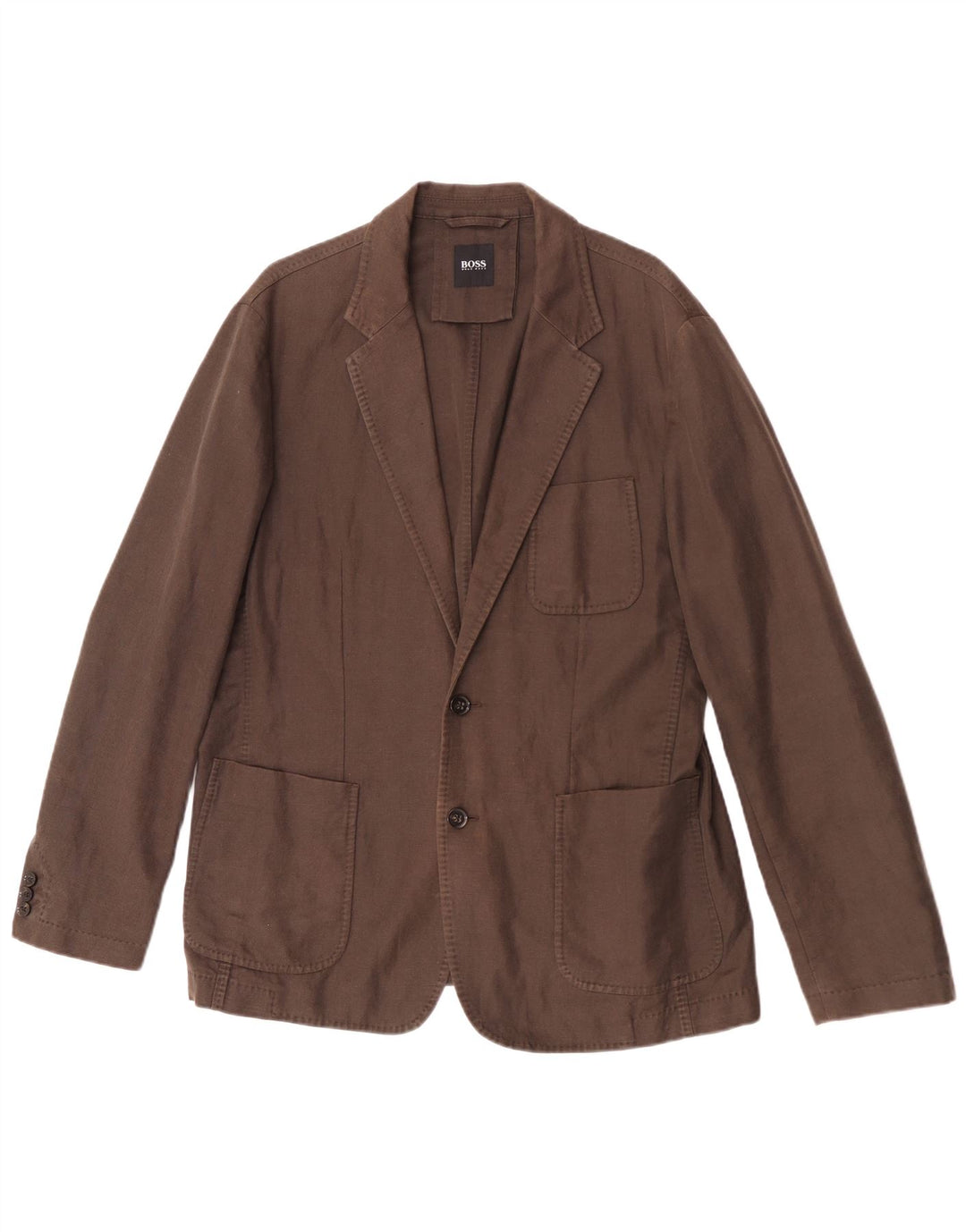 Hugo Boss Veste blazer à 2 boutons pour homme EU 52 XL Lin marron