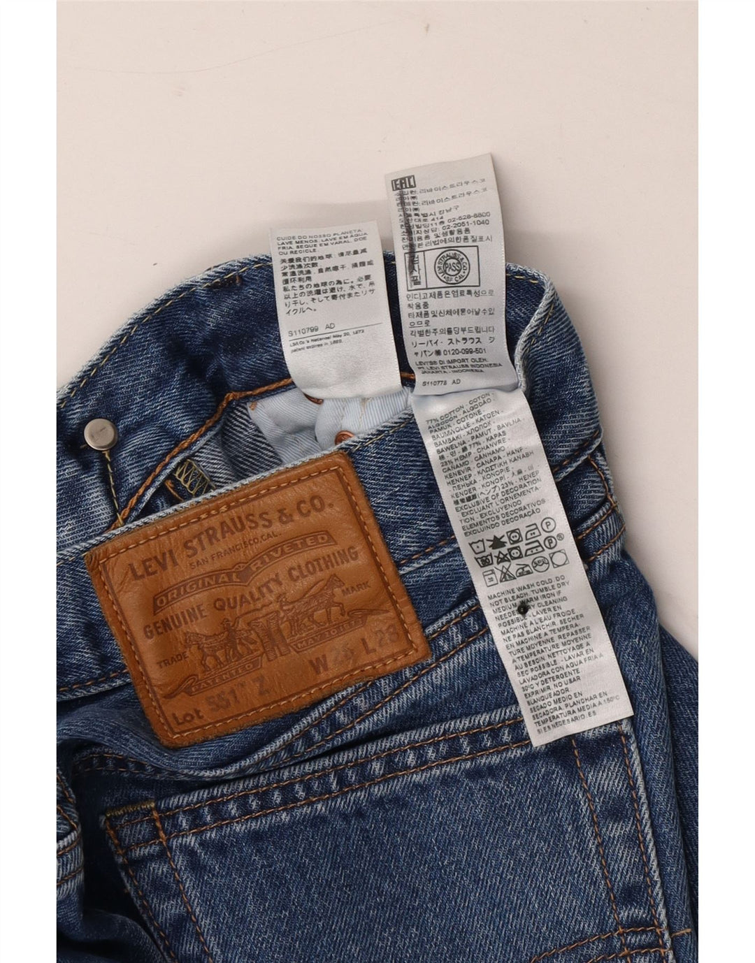 Levi's Jean Droit 551 Homme Bleu W26 L28 Coton